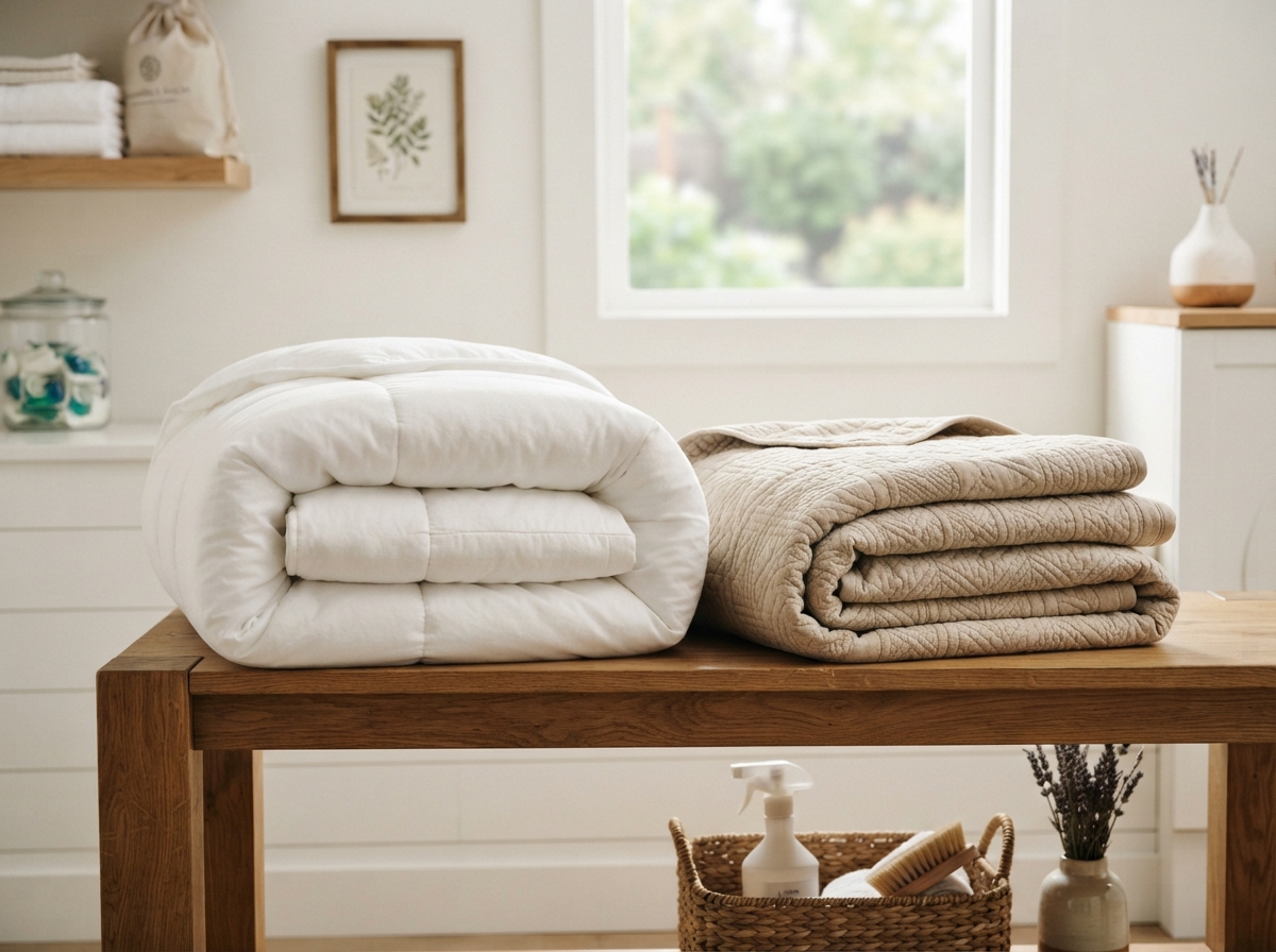 Heavy bed linen cleaning service